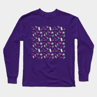 Summer accessories pattern illustration Long Sleeve T-Shirt